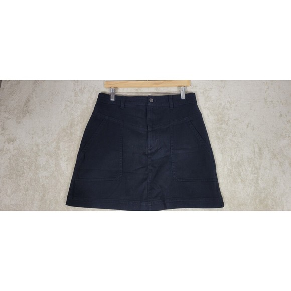Banana Republic Women's Twill Utility Mini Skirt Black Cotton Size 10 Pocket NWT - Picture 8 of 14